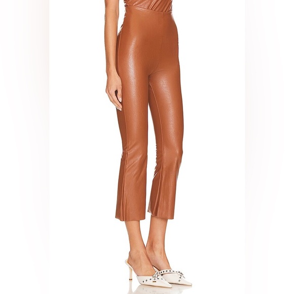 COMMANDO REVOLVE Faux Leather Cropped Flare Pants Large - Picture 3 of 7